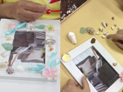 7月の美会は、フォトフレームにデコレーションをしました！