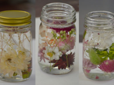 5月の美会は母の日のギフト用に、ハーバリウムを作りました。