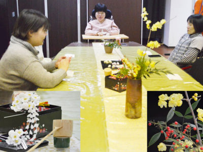 今月の美会は、「忘れ正月」と題しての抹茶をいただく会でした。