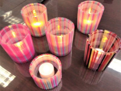 二月の活動はストローキャンドルホルダー作りでした。